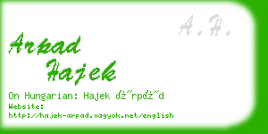 arpad hajek business card